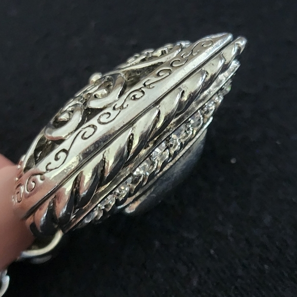 Vintage 3D Heart Filigree Pendant Necklace β Silver Tone π - Picture 4 of 8